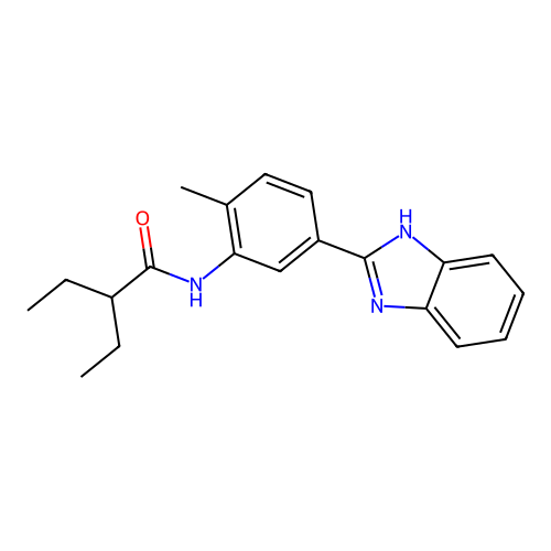 N-[5-(1H-benzimidazol-2-yl)-2-methylphenyl]-2-ethylbutanamide structure