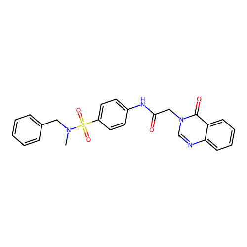 N-[4-[benzyl(methyl)sulfamoyl]phenyl]-2-(4-oxoquinazolin-3-yl)acetamide structure