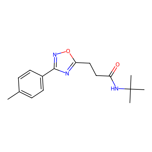 N-tert-butyl-3-[3-(4-methylphenyl)-1,2,4-oxadiazol-5-yl]propanamide structure