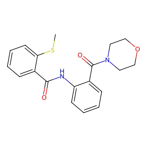 2-methylsulfanyl-N-[2-(morpholine-4-carbonyl)phenyl]benzamide structure