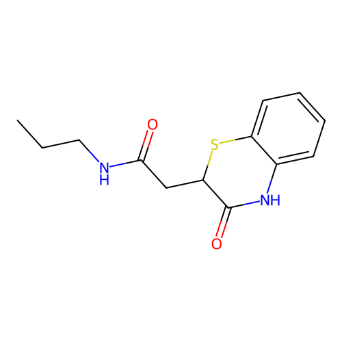 2-(3-oxo-4H-1,4-benzothiazin-2-yl)-N-propylacetamide structure