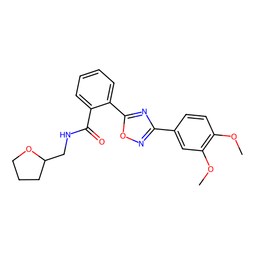 2-[3-(3,4-dimethoxyphenyl)-1,2,4-oxadiazol-5-yl]-N-(oxolan-2-ylmethyl)benzamide structure