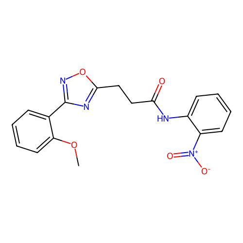 3-[3-(2-methoxyphenyl)-1,2,4-oxadiazol-5-yl]-N-(2-nitrophenyl)propanamide structure