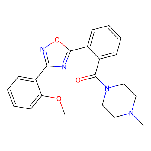 [2-[3-(2-methoxyphenyl)-1,2,4-oxadiazol-5-yl]phenyl]-(4-methylpiperazin-1-yl)methanone structure