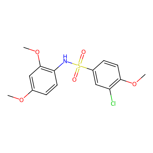 3-chloro-N-(2,4-dimethoxyphenyl)-4-methoxybenzenesulfonamide structure