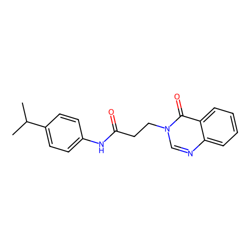 3-(4-oxoquinazolin-3-yl)-N-(4-propan-2-ylphenyl)propanamide structure