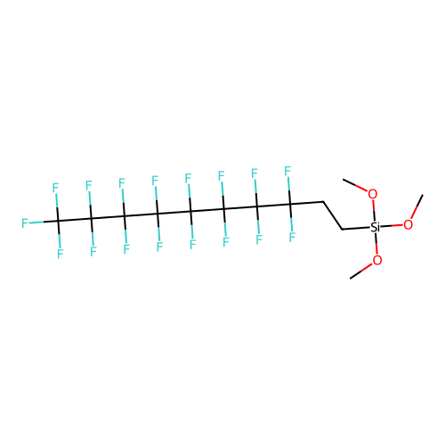 Silane, (3,3,4,4,5,5,6,6,7,7,8,8,9,9,10,10,10-heptadecafluorodecyl)trimethoxy- structure