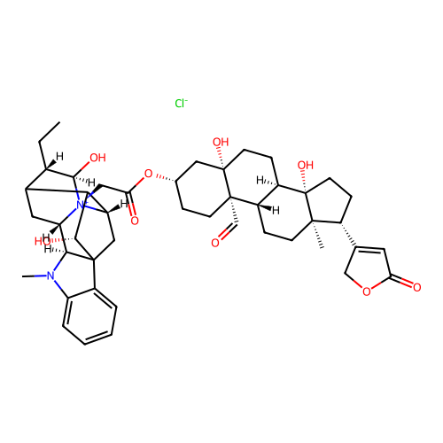 Strophanthidin 3beta-O-acetyl-2'-N(b)ajmaline chloride structure