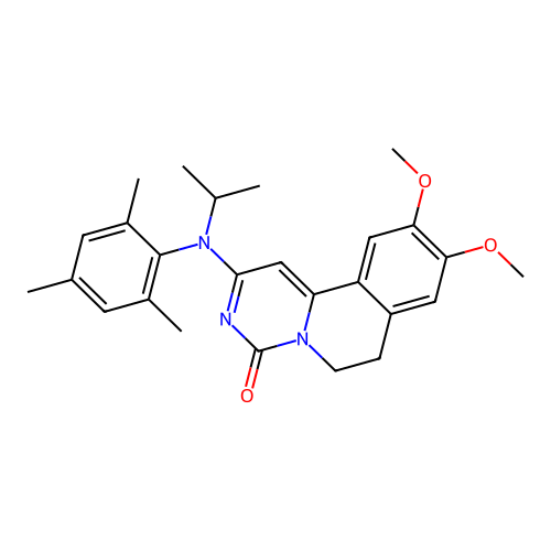 4H-Pyrimido(6,1-a)isoquinolin-4-one, 6,7-dihydro-9,10-dimethoxy-2-((1-methylethyl)(2,4,6-trimethylphenyl)amino)- structure
