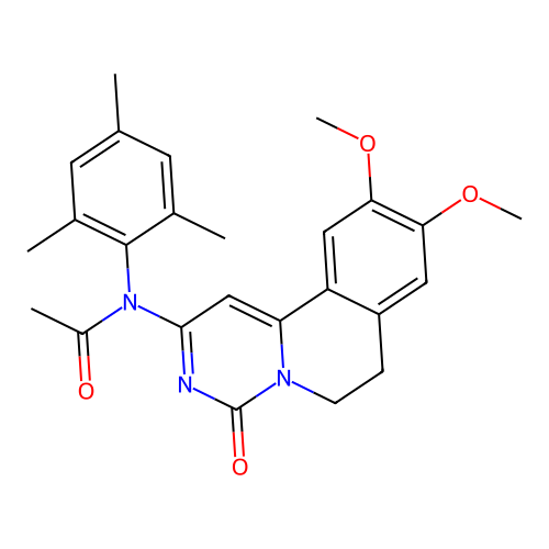 Acetamide, N-(6,7-dihydro-9,10-dimethoxy-4-oxo-4H-pyrimido(6,1-a)isoquinolin-2-yl)-N-(2,4,6-trimethylphenyl)- structure