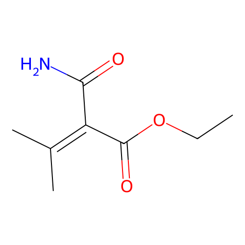 Ethyl 2-carbamoyl-3-methylbut-2-enoate structure