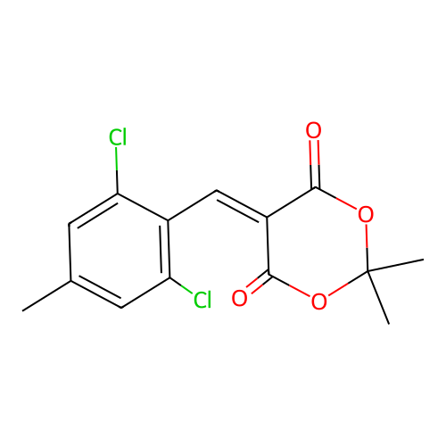 5-(2,6-Dichloro-4-methylbenzylidene)-2,2-dimethyl-1,3-dioxane-4,6-dione structure