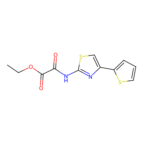 Acetic acid, oxo((4-(2-thienyl)-2-thiazolyl)amino)-, ethyl ester structure