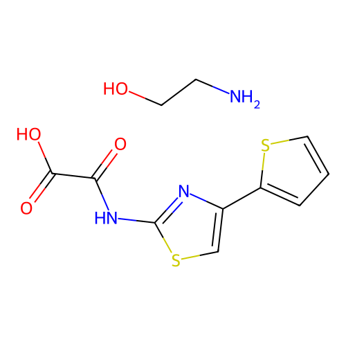(alpha Thienyl-4 thiazolyl-2) oxamate d'ethanolamine [French] structure