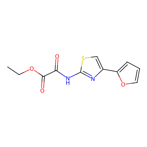Acetic acid, oxo((4-(2-furanyl)-2-thiazolyl)amino)-, ethyl ester structure