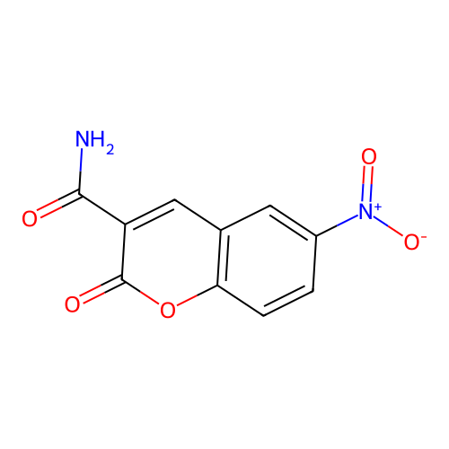 6-nitro-2-oxo-2H-chromene-3-carboxamide structure