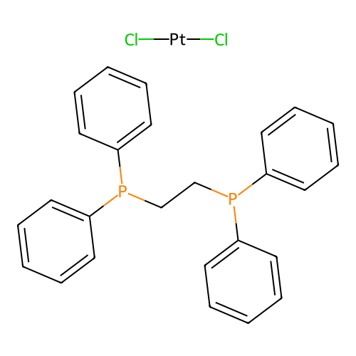 Platinum(II)dichloride(1,2-bis(diphenylphosphino)ethane) structure