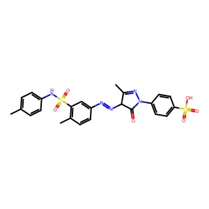 p-(4,5-Dihydro-3-methyl-4-((4-methyl-3-((p-tolylamino)sulphonyl)phenyl)azo)-5-oxo-1H-pyrazol-1-yl)benzenesulphonic acid structure