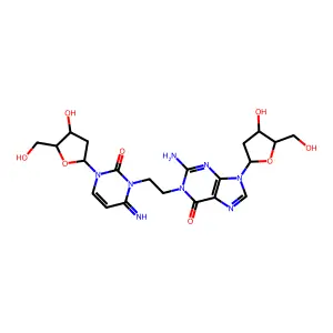 1-(N(3)-deoxycytidyl)-2-(N(1)-deoxyguanosinyl)ethane structure