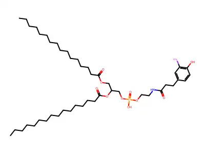 N-(3-(3-iodo-4-hydroxybenzyl)propionyl)-1,2-dipalmitoylphosphatidylethanolamine structure