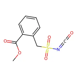 Benzoic acid, 2-[(isocyanatosulfonyl)methyl]-, methyl ester structure