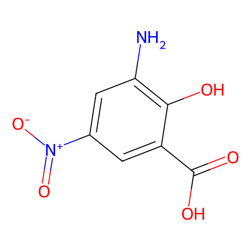 3-氨基-5-硝基水杨酸 structure