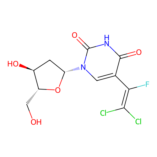 2'-Deoxy-5-(2,2-dichloro-1-fluoroethenyl)uridine structure