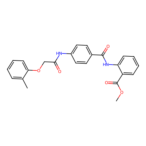 Methyl 2-{[(4-{[(2-methylphenoxy)acetyl]amino}phenyl)carbonyl]amino}benzoate structure