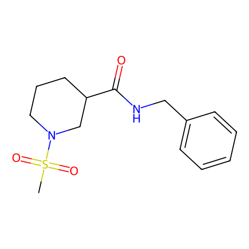 N-benzyl-1-(methylsulfonyl)piperidine-3-carboxamide structure