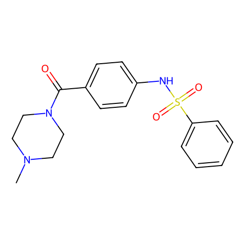N-[4-[(4-methyl-1-piperazinyl)carbonyl]phenyl]Benzenesulfonamide structure
