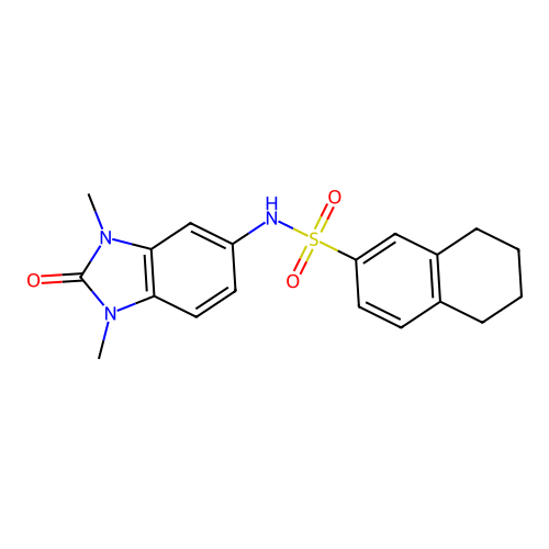 N-(1,3-dimethyl-2-oxo-2,3-dihydro-1H-benzimidazol-5-yl)-5,6,7,8-tetrahydro-2-naphthalenesulfonamide structure