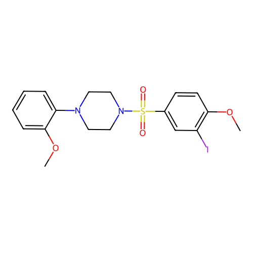 1-(3-Iodo-4-methoxyphenyl)sulfonyl-4-(2-methoxyphenyl)piperazine structure