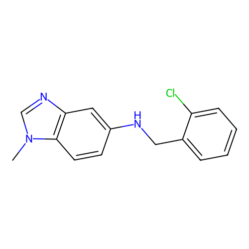 N-[(2-chlorophenyl)methyl]-1-methylbenzimidazol-5-amine structure