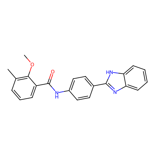 N-[4-(1H-benzimidazol-2-yl)phenyl]-2-methoxy-3-methylbenzamide structure