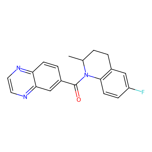 (6-fluoro-2-methyl-3,4-dihydroquinolin-1(2H)-yl)(quinoxalin-6-yl)methanone structure