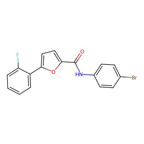 N-(4-bromophenyl)-5-(2-fluorophenyl)furan-2-carboxamide structure