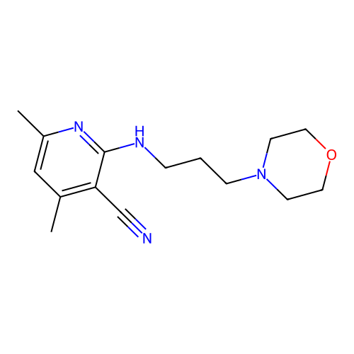 4,6-Dimethyl-2-[3-(4-morpholinyl)propylamino]-3-pyridinecarbonitrile structure