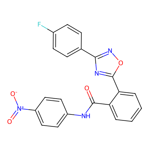 2-[3-(4-fluorophenyl)-1,2,4-oxadiazol-5-yl]-N-(4-nitrophenyl)benzamide structure