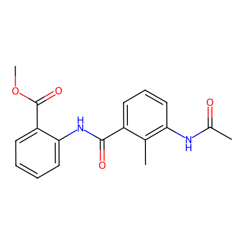 Methyl 2-({[3-(acetylamino)-2-methylphenyl]carbonyl}amino)benzoate structure