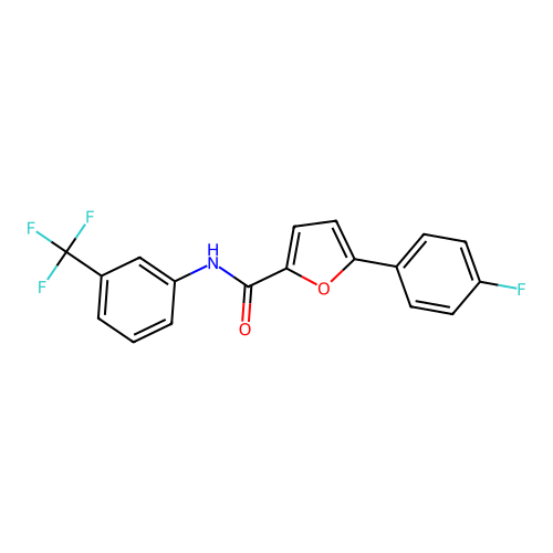 5-(4-fluorophenyl)-N-[3-(trifluoromethyl)phenyl]furan-2-carboxamide structure