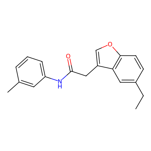 2-(5-ethyl-1-benzofuran-3-yl)-N-(3-methylphenyl)acetamide structure