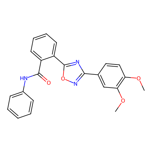 2-[3-(3,4-dimethoxyphenyl)-1,2,4-oxadiazol-5-yl]-N-phenylbenzamide structure