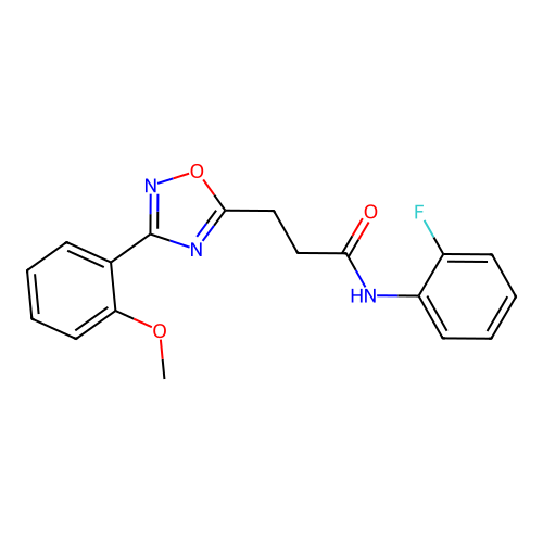 N-(2-fluorophenyl)-3-[3-(2-methoxyphenyl)-1,2,4-oxadiazol-5-yl]propanamide structure