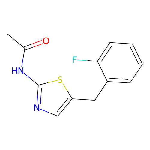 N-{5-[(2-fluorophenyl)methyl]-1,3-thiazol-2-yl}acetamide structure
