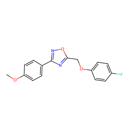 5-[(4-Fluorophenoxy)methyl]-3-(4-methoxyphenyl)-1,2,4-oxadiazole structure