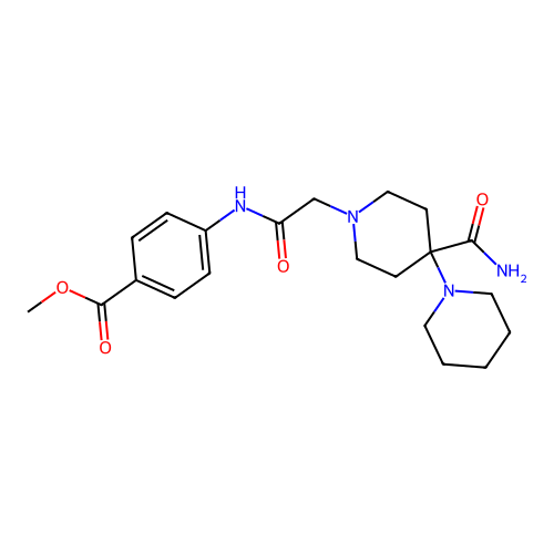 Methyl 4-[2-(4-carbamoyl-4-piperidylpiperidyl)acetylamino]benzoate structure