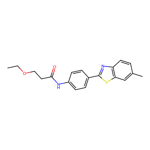 3-ethoxy-N-[4-(6-methyl-1,3-benzothiazol-2-yl)phenyl]propanamide structure