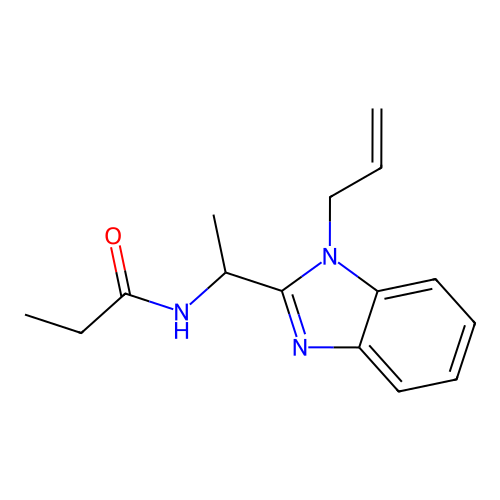 N-[1-(1-allyl-1H-benzimidazol-2-yl)ethyl]propanamide structure