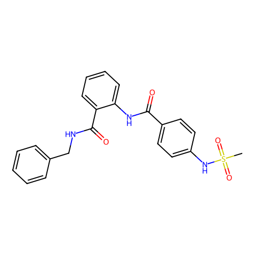 N-benzyl-2-[[4-(methanesulfonamido)benzoyl]amino]benzamide structure