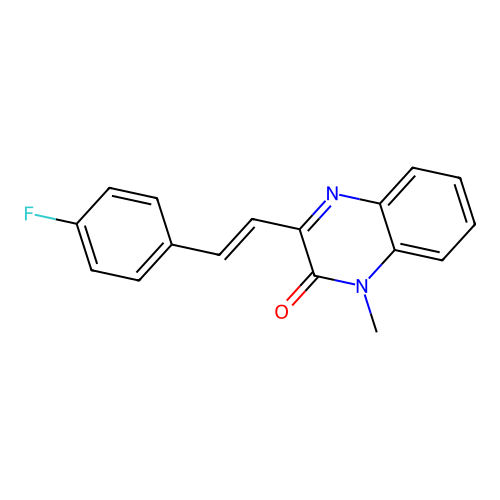 3-[2-(4-fluorophenyl)vinyl]-1-methyl-2(1H)-quinoxalinone structure